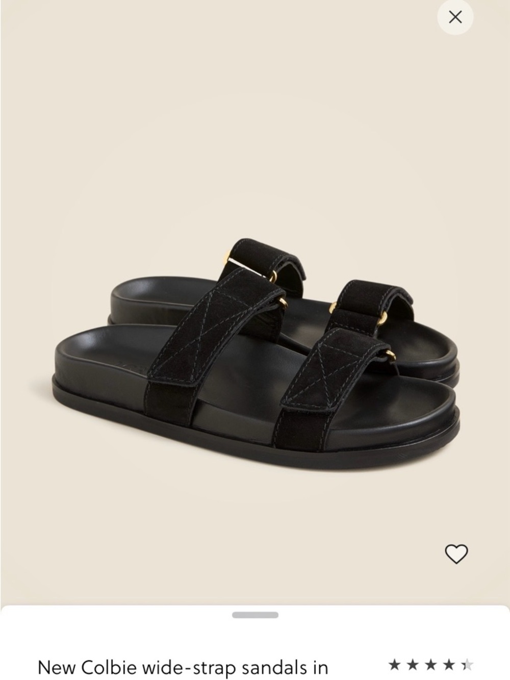 J Crew size 10 Black Wide-Strap Slide Sandals